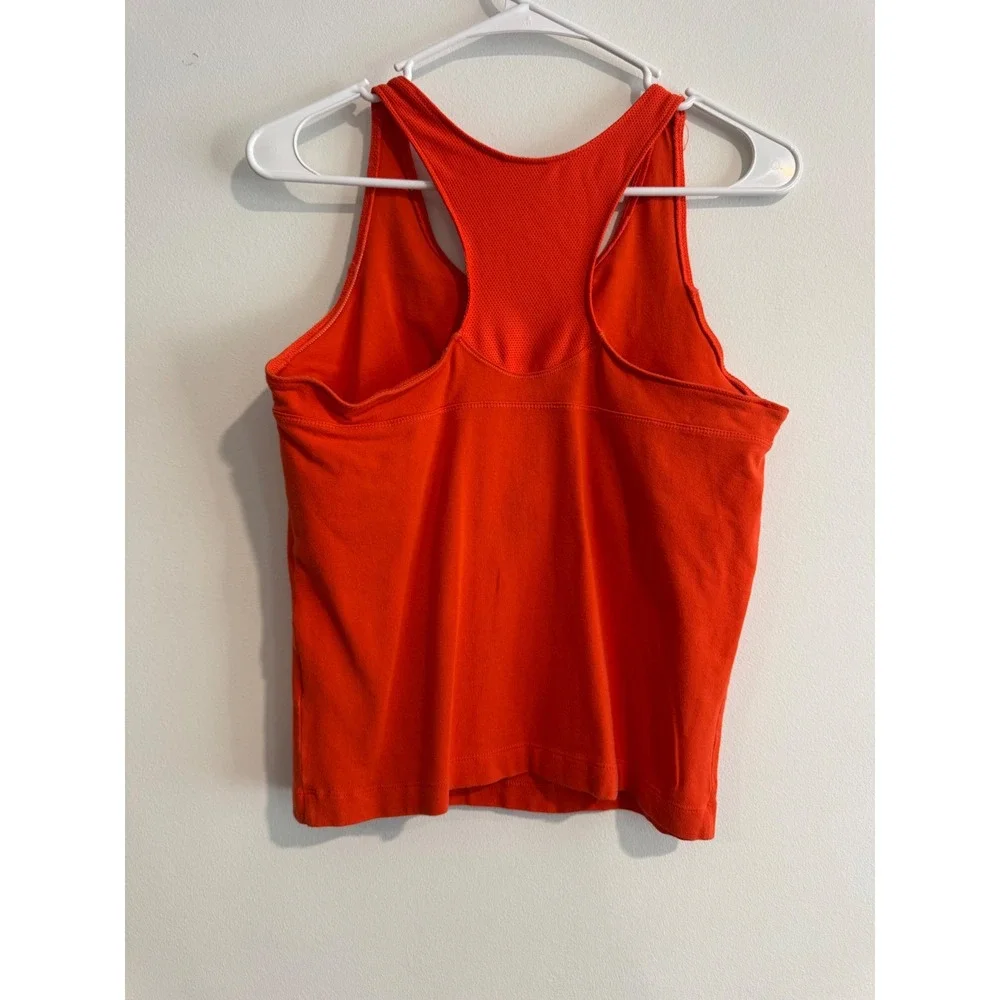 Nike Racerback Tank Top Girls Large‎ 12-14 Orange Mesh Back Swoosh Logo